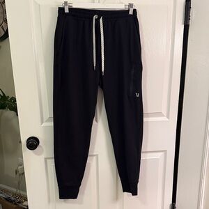 Vuori Black Joggers with White Drawstring